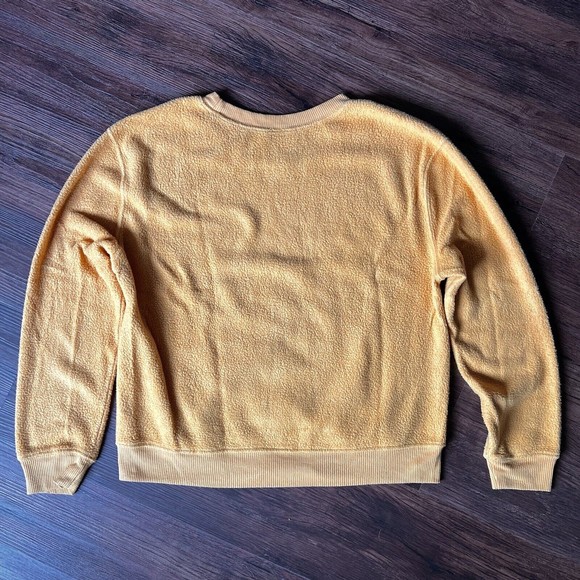 Soft Fleece Sweatshirt Juniors Medium M 7 / 9 Golden Yellow Crewneck Top Fuzzy - Picture 3 of 9